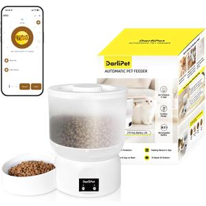 Automatic Cat Feeder with 270-Day Battery Life, Rechargeable Auto Cat Feeder with Slow Feed Mode & Very Quiet Dispensing, 2.5L App Controlled Small cat Food Dispenser for Cats & Small Dogs