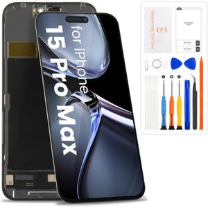 for iPhone 15 Pro Max Screen Replacement for iPhone 15 Pro Max LCD Display Touch Screen Digitizer Full Assembly Repair Parts for iPhone A2849,A3105,A3106,A3108(Black,Incell)