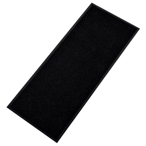 fani Heavy Duty Large Outdoor Indoor Entrance Black Doormat Waterproof Low Profile Entrance Rug Front Door Mat Patio Anti-Skid Rubber Back, 48x120 inch (Black)