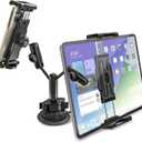 Heavy Duty Dual Tablet Holder for Car/Truck [Metal Arm] Dashboard Windshield Double Mount for Vehicle Dash Suction Stand for iPad Pro/Air/iPhone, 5.5-15.6" Tablets Phone