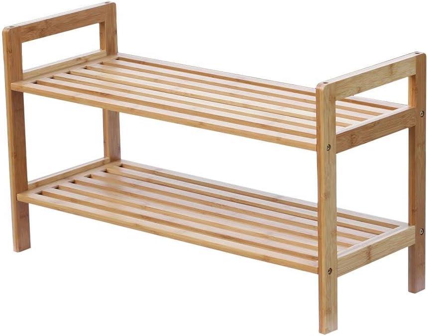 Oceanstar 2 Tier Bamboo Shoe Rack, Brown