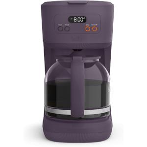 bella 12 Cup Programmable Coffee Marker, Reusable Dishwasher Safe Accessories, Easy LCD diaply, Auto Shutoff, 900 watt, Plum