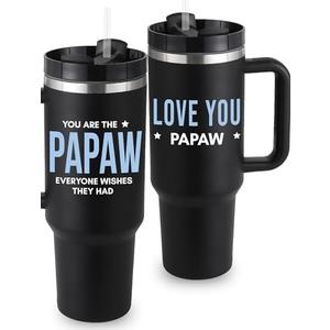 Papaw Tumbler 40oz, Best Pawpaw Gifts From Grandchildren, Papaw Coffee Mug, Unique Gifts From Grandkids, Ideal for Fathers Day, Birthday, Christmas, Gift Ready
