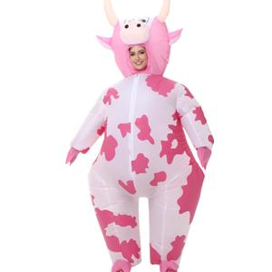 Inflatable Cow Costume Blow up Costume for Cosplay Party Festival Halloween Parade Carnival Suit Jumpsuit Small (110cm-135cm)