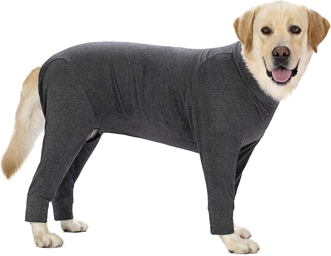 Grey Dog Surgery Recovery Suit Female Male for Dogs After Surgery Medium Large Dogs Onesie,Lightweight Dog Recovery Suit for Shedding Prevent Licking Surgical Wound,Dog Pajamas Pjs Clothes, Full Belly (34 (Chest 35.04 in | Backlength 23.62 in))
