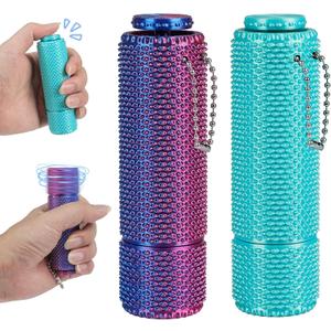 New Little Ouchies Pain Fidget, 3D Printed Pain Stim Fidget for Adult , Spiky Grippy Stim Keychain with [Spinner & Clicker] Functions, Sensory Toys for Stress Relief - 2 Pack (Green and Purple)