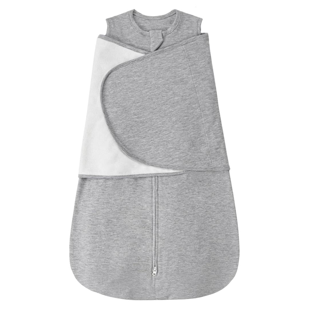 ZIGJOY Sleep Sack Swaddle 1.0 TOG Baby Wearable Blanket 100% Cotton Baby Swaddle Blanket for Newborns 0-6 Months for Boy Girl, Grey