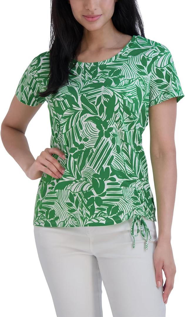 Stella Parker Womens Fashion T-Shirt Casual Short Sleeve Trendy Top (XL)