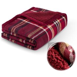 Sophia & William Throw Blanket for Couch Sofa(50x60 Inches)  Reversible Fluffy Soft Blanket, Gifts for Women, Red