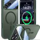 VOFATA [Upgraded Full Camera Protection] for iPhone 17 Pro Case with Camera Cover Stand [Fit for MagSafe][10FT Mil-Grade Protection] Translucent Magnetic iPhone 17 Pro Phone Case, Green
