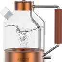 ASCOT Electric Kettle, Glass Electric Tea Kettle Gifts for Men/Women/Family 1.6L 1500W Borosilicate Glass Tea Heater, with Auto Shut-Off and Boil-Dry Protection (Copper)