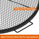 Stanbroil Heavy Duty X-Marks Fire Pit Cooking Grill Grates with Support X Wire, 24" Outdoor Round Cooking Grate BBQ Campfire Grill Grid - Camping Cookware