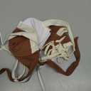 Eomenie Bikini Set for Women Underwire Push Up Two Piece Bathing Suit Color Block Swimsuit Swimwear (Small, Brown Beige)