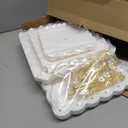 DIDROOM 10 Pack Dessert Table Display Set  4 x ThreeTier Square Cupcake Stands and 6 x Serving Trays, Elegant Tableware for Cakes, Cupcakes, Pastries, and Snacks, Perfect for Parties (White)