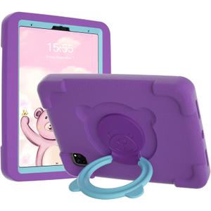 PZOZ iPad Kids Case Compatible for iPad Pro 11 inch 2022 2021 2020 2018(4th/3rd/2nd/1st Generation), EVA Shockproof Rotate Handle Folding Stand Heavy Duty Protective Cute Cover for Boys Girls (Purple)