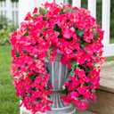 HyeFlora Bougainvillea Artificial Hanging Flowers Plants for Outdoors Decoration, 2pcs Fake Flowers Silk Bougainvillea Vines Realistic UV Resistant Faux Flowers for Planters Porch Patio Urn, Hot Pink