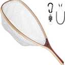 SF Fly Fishing Landing Net Soft Rubber Mesh Trout Net Catch and Release Net (square head, Clear Small Holes Net+Black Magnet)