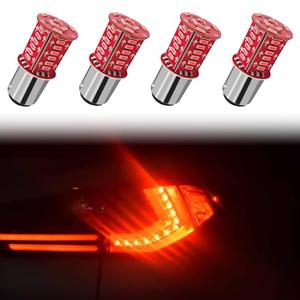 HHZL 1157 Brake Light Bulb, 12V Super Bright Strobe/Flashing Tail Light Bulb, BAY15D Dual Contact Reverse Rear Lamp, 014-30SMD Plug and Play Replacement for Most Cars Trucks SUVs (Red)
