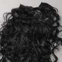 Curly Hair Extensions,LEOSA 4PCS 16 inch Clip in Hair Extensions Short Soft Natural Hairpiece Lace Weft Curly Wave Clip Ins Extensions Invisible for Women,Natural Black