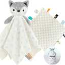 CREVENT Cozy Plush Baby Security Blanket, Loveys for Baby Girls and Boys, Birthday (Deer+Tag)