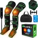 Lunix LX10 Full Leg Massager with Heat & Cold Therapy – Cordless Compression Boots for Circulation, Pain Relief & Recovery – Adjustable Fit with Extra Straps, Touchscreen Remote, Travel Bag