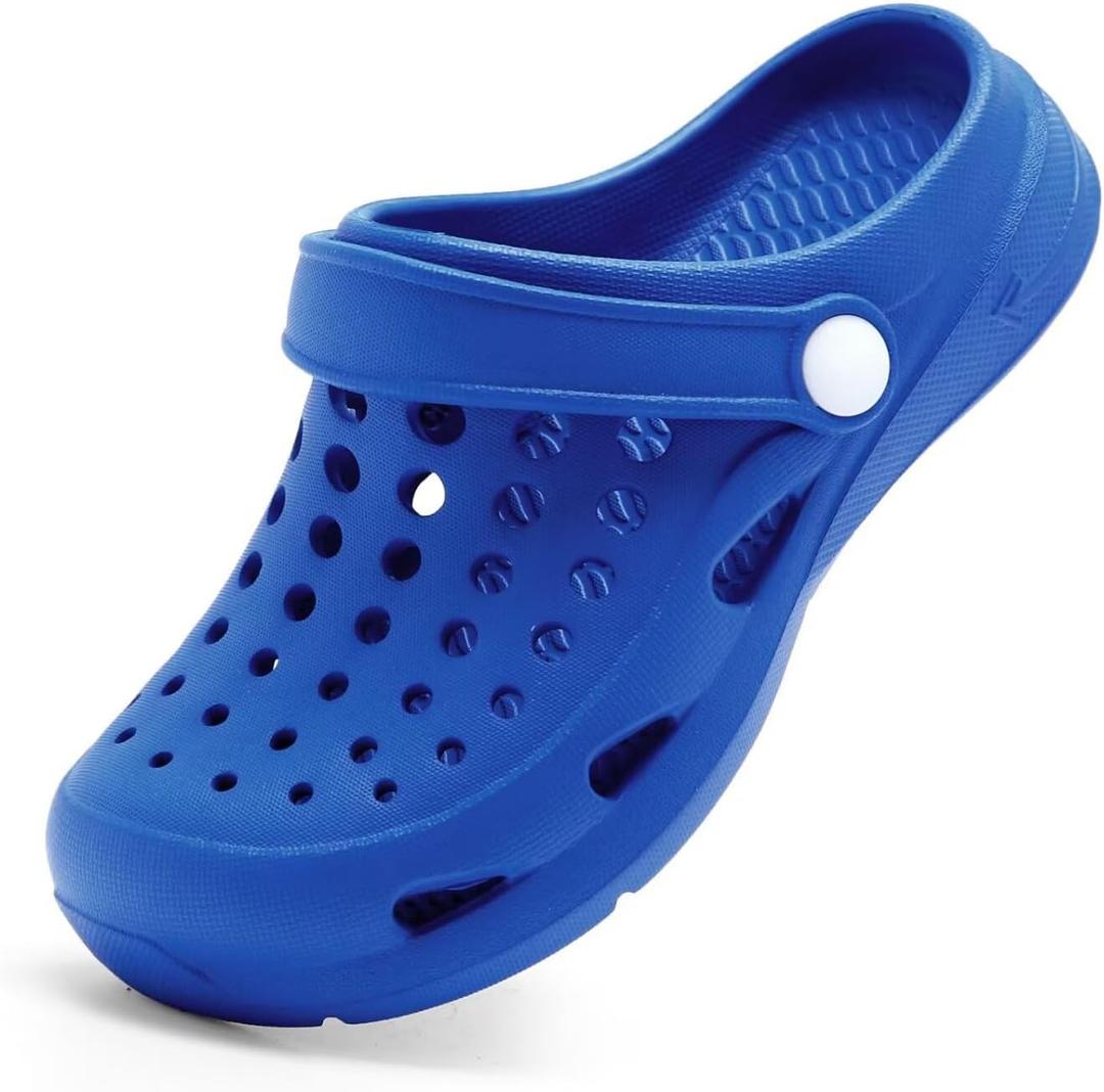 Cubufly Kids Garden Clogs Boy Girl Slip on Water Shoes Children Sandals for Indoor Outdoor(3 Big Kid, Klein Blue) (Blue)