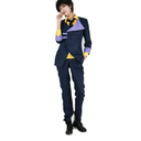miccostumes Men's Anime Costume Cosplay Uniform Set Blue Leisure Suit Yellow Shirt with Tie, L size