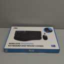 Ergonomic Wireless Keyboard Mouse Combo, EDJO Bluetooth/2.4G Dual Channel, Split Design, Soft Foam Palm Rest, 4 Level DPI Adjustable Wireless Mouse, Rechargeable, for Windows/Mac/AndroidBlack