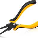 SPEEDWOX Thin Nose Pliers 5.5 Inch Mini Flat Nose Pliers with Smooth Jaw For Jewelry Making, PCB Board Repairing (Yellow&black)