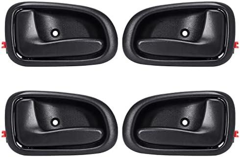 LCWRGS 4Pcs Interior Inside Door Handles Replacement for 1993 1994 1995 1996 1997 Toyota Corolla Geo Prizm, Inner Door Handle Front/Rear Driver & Passenger Side - Black