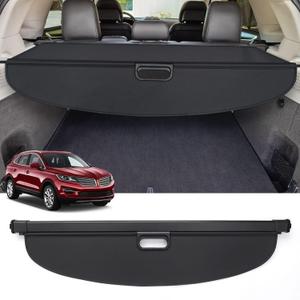 Powerty Cargo Cover for 2015-2019 Lincoln MKC, Canvas Texture Trunk Cover Retractable Privacy Screen Rear Security Shade for Lincoln MKC Accessories