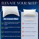 Side Sleeper Pillows for Neck & Shoulder Comfort - Ergonomic Curved Crescent Design, Adjustable Shredded Memory Foam, Cooling & Soft Cover, Extra Fill Included, King Size Pillows Set of 2