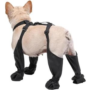 DogPaw Protectors Waterproof Dirtyproof DogPaw Protectors with Suspenders Non-Slip Dog Rain Booties for Winter Snow Outdoor L
