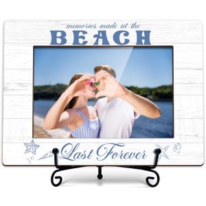 Beach Theme Frame, Beach Life Picture Frame, Family Vacation Picture Frame, Gifts for Couples, Couple Picture Frames 4x6, Wooden Photo Frame -L03