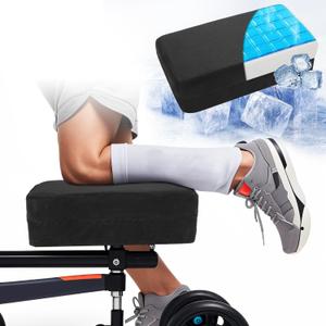 BALAPET Cooling Gel Knee Scooter Cushion Cover, Soft and Comfortable Knee Scooter Pad with Removable 2'' Thick Memory Foam Cushion for Any Knee Scooter
