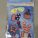 8 Sheets Small Party of Window Clings Decorations, Patriotic American Flag for Glass Windows Born USA,USA Red White Blue Decor