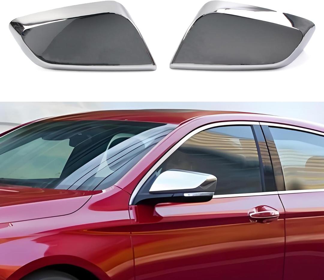 Chrome Side Mirror Covers Compatible With 2014-2020 Chevy Impala Replacement Overlays Trims Shells Chrome 2PCS