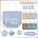 12 Pcs Employee Appreciation Gift Mini Canvas Inspirational Tote Bag for Women Bulk Motivational Aesthetic Canvas Cosmetic Bag Thank You Gift for Staff Teacher Employee Coworker