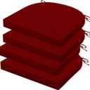 HOMELYSIAN Outdoor Chair Cushions Set of 4, 17 x 16 Inch Patio Chair Cushions for Outdoor Furniture, Water Resistant Outdoor Patio Chair Cushions with Non-Slip Ties(Dark Red)