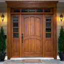 18 Inch Outdoor Porch Wall Lights Mount for Patio, Bronze Exterior Wall Lantern for House Front Door, 2 Pack Outside Sconce Lighting with Clear Seeded Glass for Garage Entryways