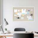 DAHAPYBOO Cork Board with Linen White,Bulletin Board 36"x24" Hanging Corkboards for Office Home School Message Board or Vision Board Decoration.