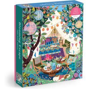 Galison Blooming Escape  1000 Piece Jigsaw Puzzle Featuring Beautiful Artwork of A Luxurious Camp Scene