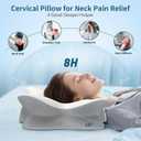 Cervical Neck Pillow for Pain Relief, Ergonomic Side Sleeper Pillow Cooling Memory Foam Pillows for Sleeping, Contour Pillow Orthopedic Bed Pillow for Back Stomach Sleepers