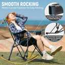 FUNDANGO Oversized Rocking Camping Chair for Adults, 2 Pack Portable Folding Lawn Chairs for Outside with Pillows, Wide Armrest, 2 Cup Holders, Carry Bag for Patio Garden Outdoor Supports 400Lbs, 32.3 inches x 40.6 inches x 38.2 inches