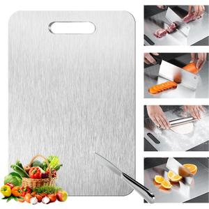 Titanium Cutting Board-2025 Top Titanium Cutting Boards for Kitchen/Double Sided Titanium Cutting Mat,Stainless Steel Food Grade Cutting Boards,Stainless Non Stick Chopping Board11.81*17.91in