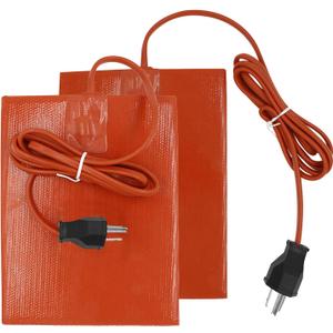 Car Engine Silicone Heating Pad 120v,300w 6x8 Inch Universal Engine Heater Car Oil Pan Heater Pad, Electric Heater Pad Engine Block Oil Pan Tank Reservoir Container, for Metal Surface (2 Pcs Orange)