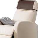 Recliner Headrest Protector-Faux Leather Headrest Covers for Recliners,Recliner Headrest Cover with Elastic Straps,Chair Headrest Cover for Recliners Protector 17 x 27 in(Dark Brown)