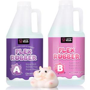 LET'S RESIN Liquid Silicone for Squishy Maker, 140oz Super Soft Flex Rubber for Taba Squishy, Molding Cat's Paw, DIY Decompression Gift