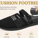 COFACE Womens Orthotic Sandals Ladies Fashion Breathable Mesh Mules Round Toe Backless Loafers Slides Adjustable Wedge Heel Cushion Walking Sandles With Comfortable Arch Support (Black), US 10