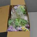 Domensi 6 Sets Wedding Centerpiece for Table Decoration Dark Purple Artificial Fake Rose Flower with Metal Vase Faux Silk Rose Bouquet Floral Arrangement for Bridal Shower Home Dining